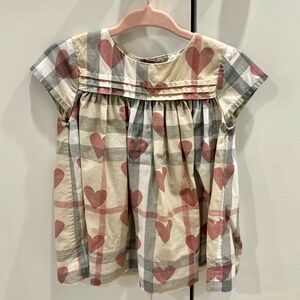 Burberry baby girl nova check heart dress 3-6 months nwot